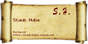 Staub Huba névjegykártya